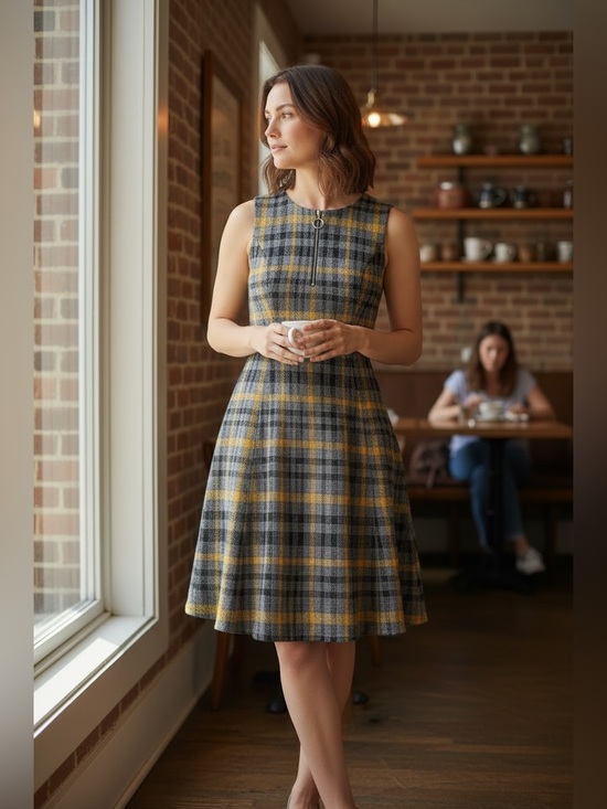 Dresses & Skirts - London Times Sleeveless Plaid Dress Women’s Size 10 NWT